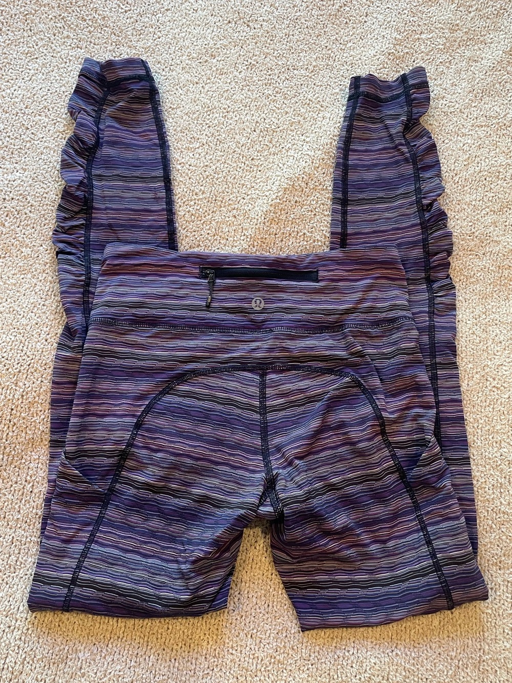 lululemon athletica Purple Striped Leggings - Size 4